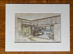 Emmerton House, Salem, MA, 1890, Arthur Little, Original Plan Hand Colored -