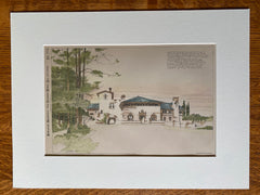 General Travino House, Monterey, MO, 1890, Original Plan Hand Colored -