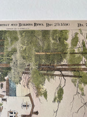 General Travino House, Monterey, MO, 1890, Original Plan Hand Colored -