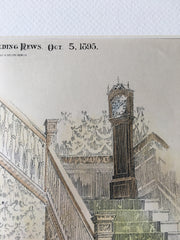 Dr W S Bryant, No. 1 Charlesgate East, Boston, MA, 1895, Original Hand Colored -