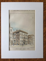 Apartment House, Parker Street, Roxbury, MA, 1895, Original Hand Colored -