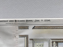 House of A N Belding, Rockville, CT, 1895, S J Brown, Hand Colored Original -