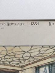 House for William Forbes, Interior Details, Roxbury, MA, 1884, Original Hand Colored