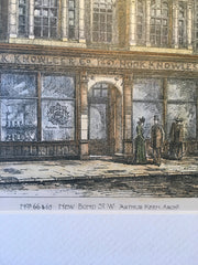 65-66 New Bond Street, London, UK, 1896, Arthur Keen, Original Hand Colored -