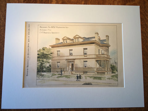Residence, 5251 Washington Avenue, St Louis, MO, 1896, Original Hand Colored -