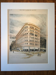 Donohoe Building, San Francisco, CA, 1890, A Page Brown, Original Hand Colored -