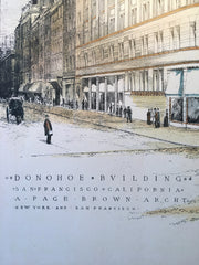 Donohoe Building, San Francisco, CA, 1890, A Page Brown, Original Hand Colored -