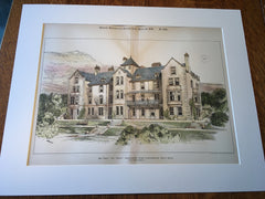 Heath Convalescent Home, Llanfairrechan, Wales, 1896, Original Hand Colored -