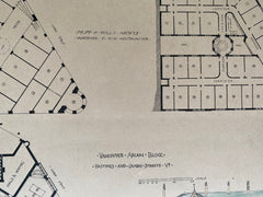 Vancouver Arcade Block, Vancouver, BC, 1892, Hand Colored, Original -