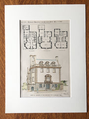 W B Bourn Residence, San Francisco, CA, 1896, Original Hand Colored -