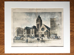 Grace Chapel & Mission Buildings, 14th St, NY, 1896, Original Hand Colored -