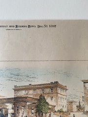 E Chester Park Hospital, Boston, MA, 1892, E Wheelwright, Hand Colored, Original -