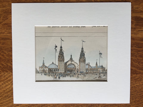 New Market Building, St Louis, MO, 1896, Louis Mullgardt, Original Hand Colored -
