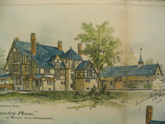 Crawford Country House, Merion, PA, 1886, Benjamin Linfoot