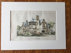 Holmwood, Wimborne, Dorset, England, 1897, Crickmay Sons, Hand Colored, Original -