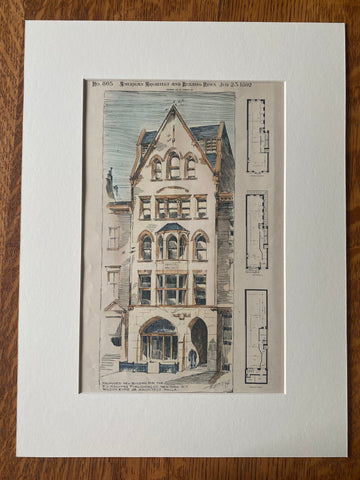 E L Kellogg Publishing, New York, 1892, Wilson Eyre, Jr., Original Hand Colored -