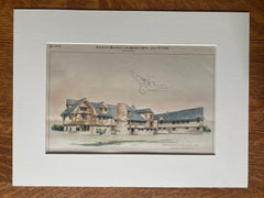 R L Stevens House, Bernardsville, NJ, 1892, Chas. Edwards, Original Hand Colored -