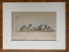 Pavilion for California at Columbian Exposition, 1892, B McDougall & Son, Original Hand Colored -