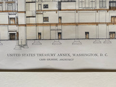 US Treasury, Washington DC, Plate 230, 1918. Cass Gilbert, Original -