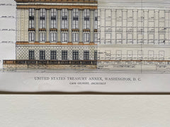 US Treasury, Washington DC, Plate 231, 1918. Cass Gilbert, Original -