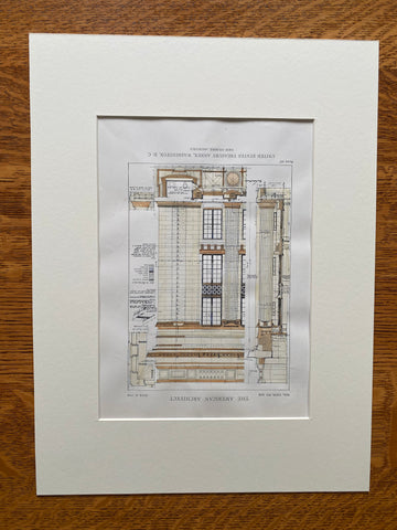 US Treasury, Washington DC, Plate 227, 1918. Cass Gilbert, Original -