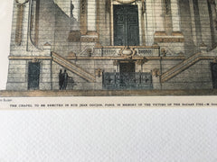 Chapel, Rue Jean Goujon, Paris, France, 1898, Hand Colored Original -
