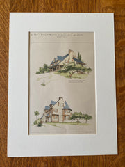 House for Mr. Young, St. Louis, MO, 1893, Eames & Young, Hand Colored Original -