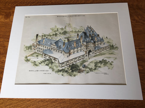 Hotel, Big Stone Gap, Wise County, VA, 1898, Hand Colored Original -