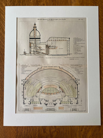 MacKaye Spectatorium, Columbian Expo, Chicago, IL, 1893, Hand Colored Original -