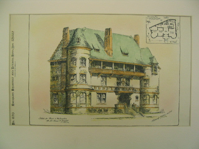 House for Col. James F. Dwight, Washington, D.C., DC, 1887, H. Edwards Ficken