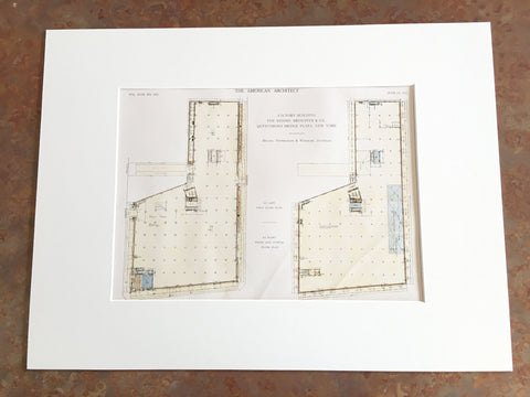 Factory Floor Plans, Brewster & Co., Queensboro Bridge Plaza NY, 1911. Stephenson & Wheeler