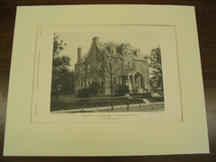 Residence of Frederick I. Carpenter, Chicago, IL, 1890, Pond & Pond
