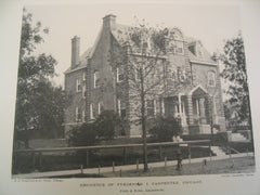 Residence of Frederick I. Carpenter, Chicago, IL, 1890, Pond & Pond