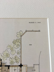 D Allen Estate, Glenn Allen, Cleveland Heights, OH, 1916, Hand Colored Original -