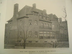 Rear View, Residence of Emmons Blaine, Chicago, IL, 1890, Shepley, Rutan & Coolidge
