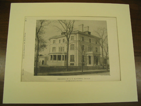 Residence of A. O. Slaughter, Chicago, IL, 1890, Holabird and Roche