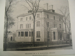 Residence of A. O. Slaughter, Chicago, IL, 1890, Holabird and Roche