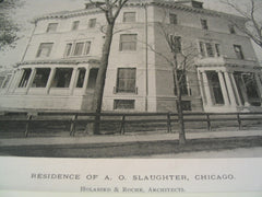 Residence of A. O. Slaughter, Chicago, IL, 1890, Holabird and Roche