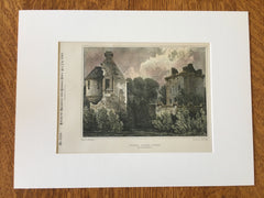 Edzell Castle, Forfar, Angus, Scotland, 1891, Hand Colored Original -