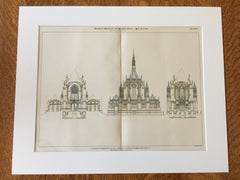 Lady Chapel St Patricks Cathedral, 3 views, New York, NY, 1900, Hand Colored Original -
