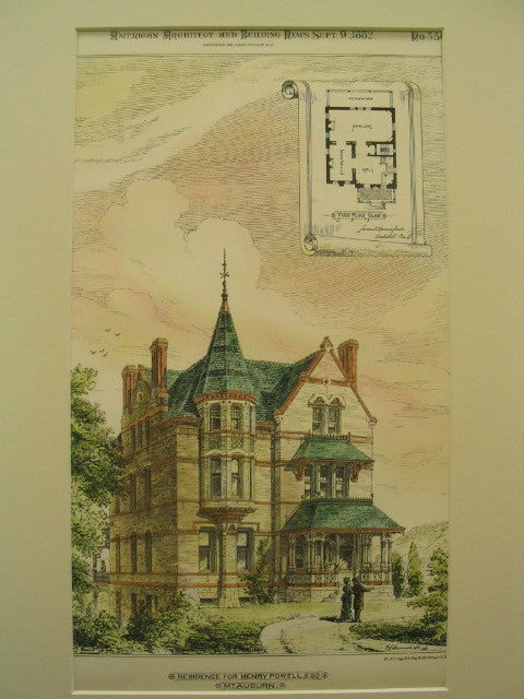 Residence for Henry Powell, Esq, Mount Auburn, MA, 1882, W. J. Burrows