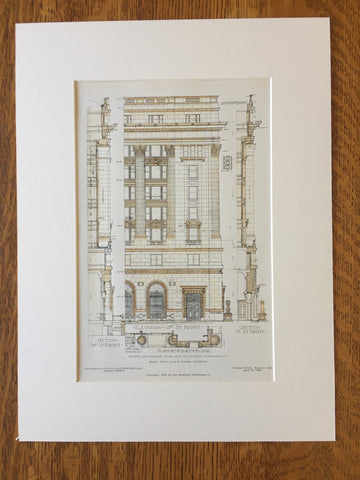 Union Trust, Washington DC, 1908, Wood Donn & Deming, Original Hand Colored -