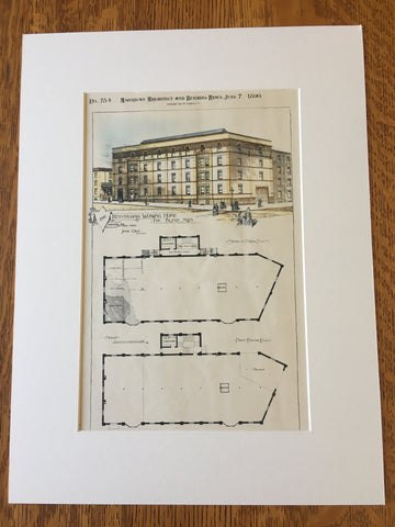 Pennsylvania Working Home for Blind Men, Philadelphia, 1890, Original Hand Colored -