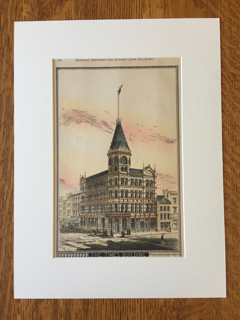 The Times Building, Philadelphia, PA, 1877, Wilson Bros., Original Han ...