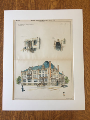 Southern Home Destitute Children, Philadelphia, PA, 1892, Original Hand Colored -