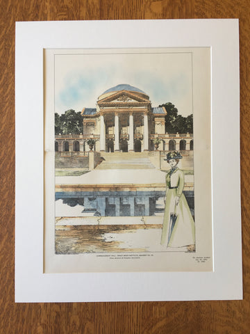 Sweet Briar Institute, Amherst, VA, 1902, Cram Goohue & Ferguson, Original Hand Colored -