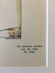 Sweet Briar Institute, Amherst, VA, 1902, Cram Goohue & Ferguson, Original Hand Colored -