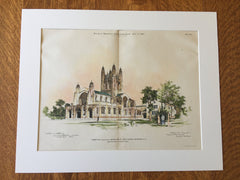 St Paul's Church, Rochester, NH, 1896, Cram et al, Original Hand Colored -
