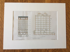 Eastman Kodak, West 23rd St, NY, 1907, McKim Mead White, Original Hand Colored -