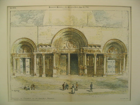 Portal of Church, St. Gilles, France, EUR, 1893, W. Campbell